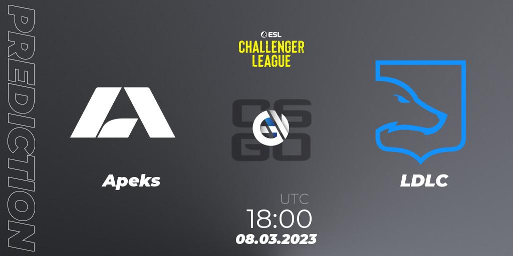 Apeks - LDLC: ennuste. 14.03.2023 at 15:00, Counter-Strike (CS2), ESL Challenger League Season 44: Europe