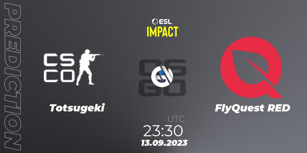 Totsugeki - FlyQuest RED: ennuste. 13.09.2023 at 23:30, Counter-Strike (CS2), ESL Impact League Season 4: North American Division