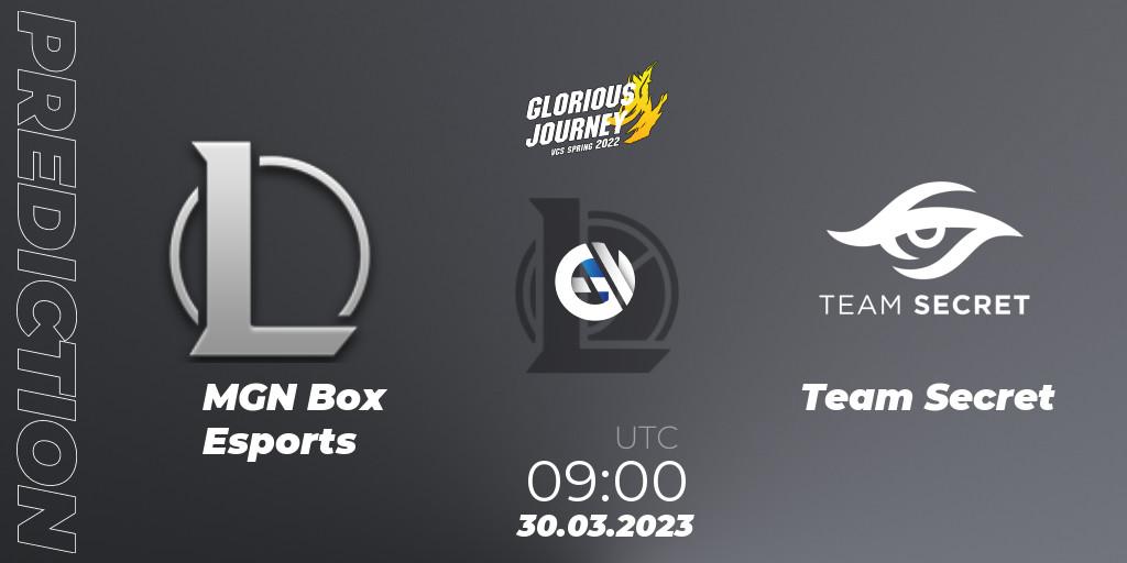 MGN Box Esports - Team Secret: ennuste. 03.03.2023 at 10:00, LoL, VCS Spring 2023 - Group Stage