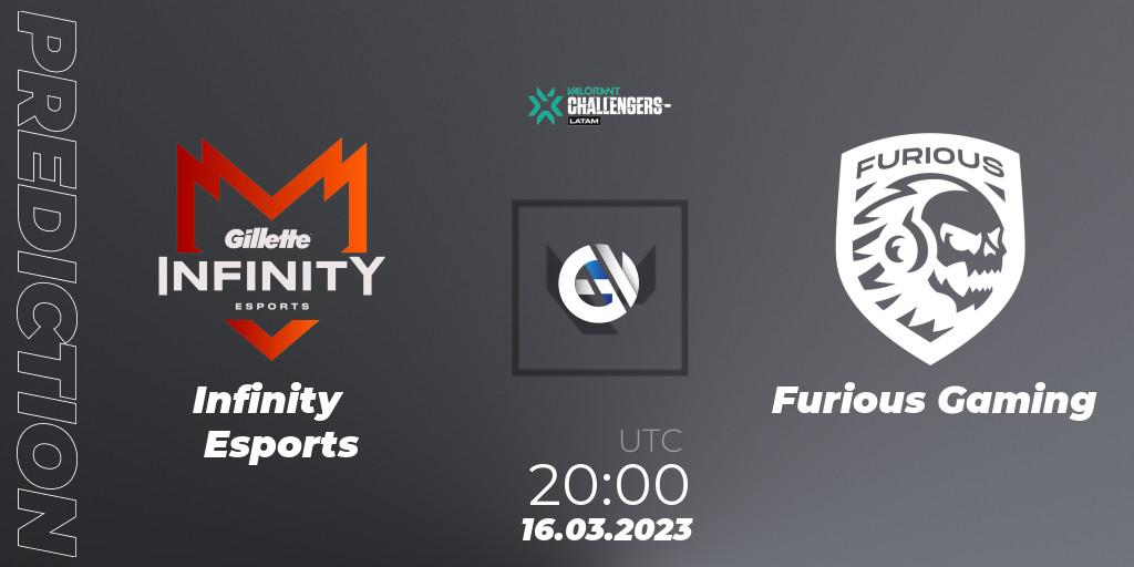 Infinity Esports - Furious Gaming: ennuste. 16.03.2023 at 20:00, VALORANT, VALORANT Challengers 2023: LAS Split 1