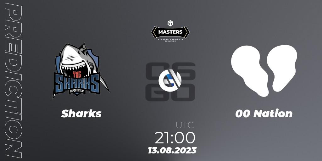 Sharks - 00 Nation: ennuste. 13.08.2023 at 21:10, Counter-Strike (CS2), TG Masters: Fall 2023