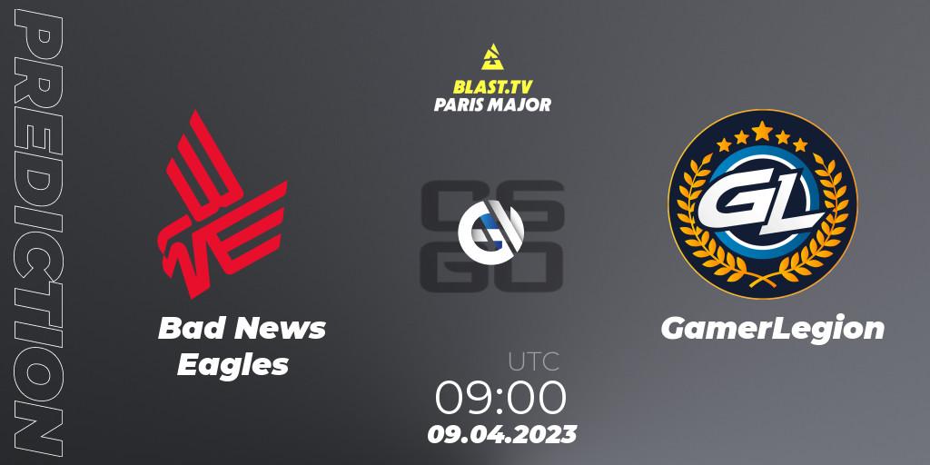 Bad News Eagles - GamerLegion: ennuste. 09.04.2023 at 09:00, Counter-Strike (CS2), BLAST.tv Paris Major 2023 Europe RMR A