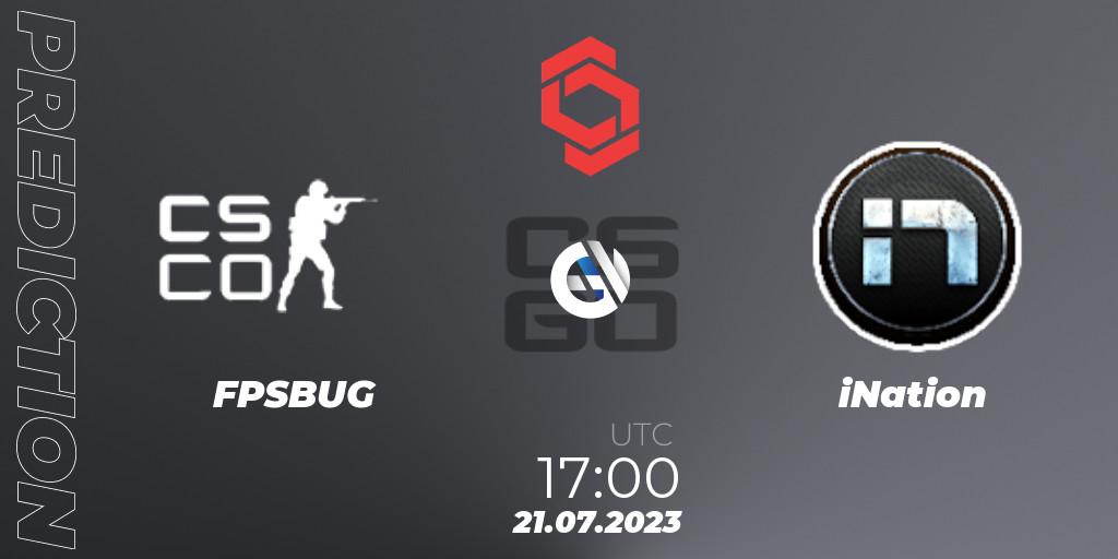 FPSBUG - iNation: ennuste. 21.07.2023 at 17:50, Counter-Strike (CS2), CCT Central Europe Series #7: Closed Qualifier
