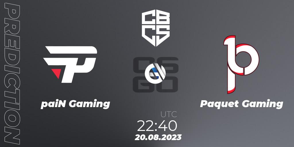 paiN Gaming - Paquetá Gaming: ennuste. 20.08.2023 at 22:00, Counter-Strike (CS2), CBCS 2023 Masters