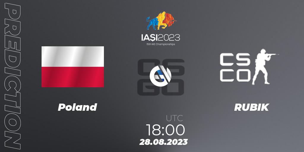 Poland - RUBIK: ennuste. 28.08.2023 at 21:00, Counter-Strike (CS2), IESF World Esports Championship 2023