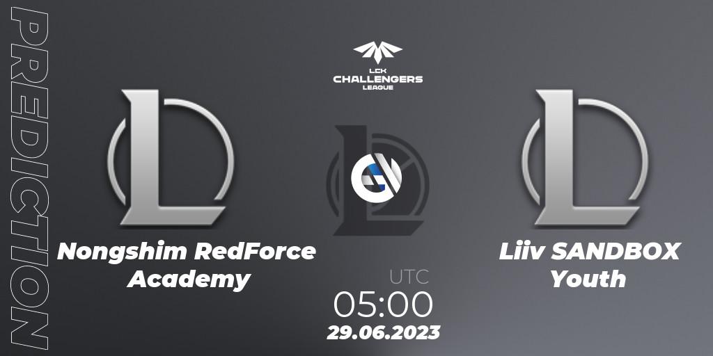 Nongshim RedForce Academy - Liiv SANDBOX Youth: ennuste. 29.06.23, LoL, LCK Challengers League 2023 Summer - Group Stage