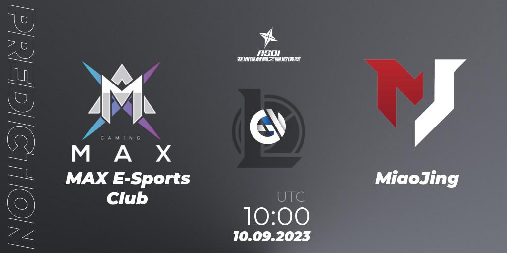 MAX E-Sports Club - MiaoJing: ennuste. 10.09.2023 at 10:00, LoL, Asia Star Challengers Invitational 2023