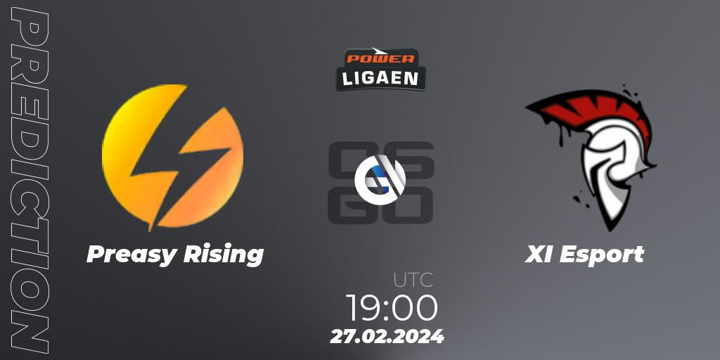 Preasy Rising - XI Esport: ennuste. 27.02.2024 at 19:00, Counter-Strike (CS2), Dust2.dk Ligaen Season 25