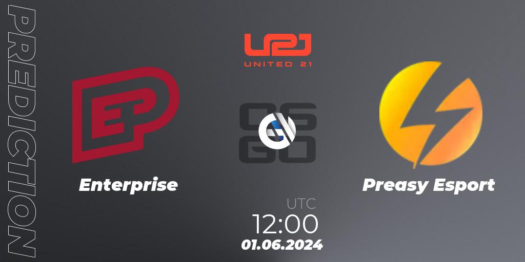 Enterprise - Preasy Esport: ennuste. 01.06.2024 at 12:00, Counter-Strike (CS2), United21 Season 16