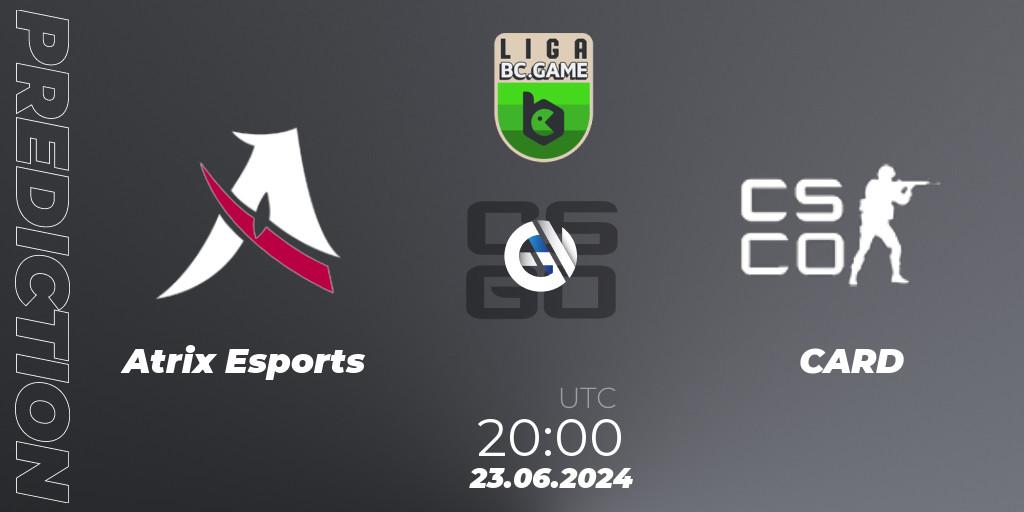 Atrix Esports - CARD: ennuste. 23.06.2024 at 20:00, Counter-Strike (CS2), Dust2 Brasil Liga Season 3: Division 2