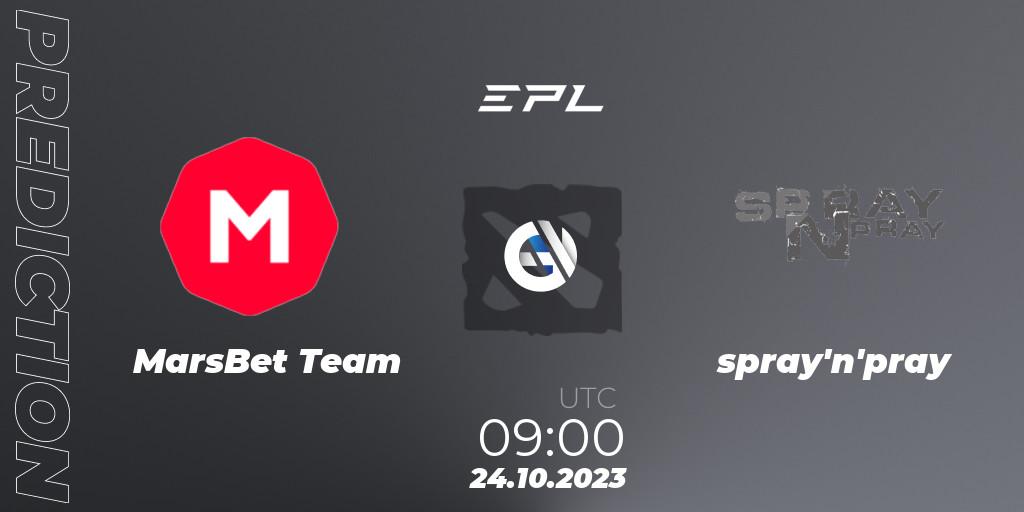 MarsBet Team - spray'n'pray: ennuste. 24.10.2023 at 18:00, Dota 2, European Pro League Season 13