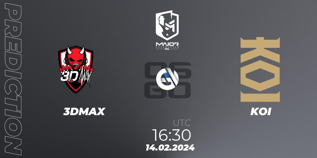 3DMAX - KOI: ennuste. 14.02.2024 at 18:00, Counter-Strike (CS2), PGL CS2 Major Copenhagen 2024 Europe RMR