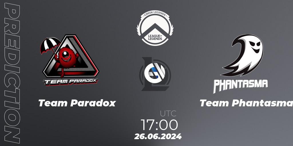 Team Paradox - Team Phantasma: ennuste. 26.06.2024 at 17:00, LoL, GLL Summer 2024