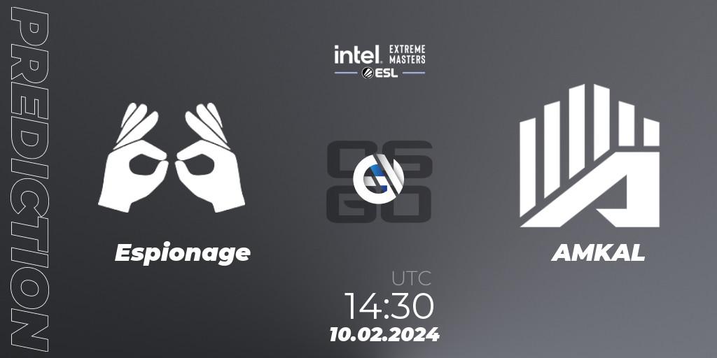 Espionage - AMKAL: ennuste. 10.02.24, CS2 (CS:GO), Intel Extreme Masters China 2024: European Closed Qualifier