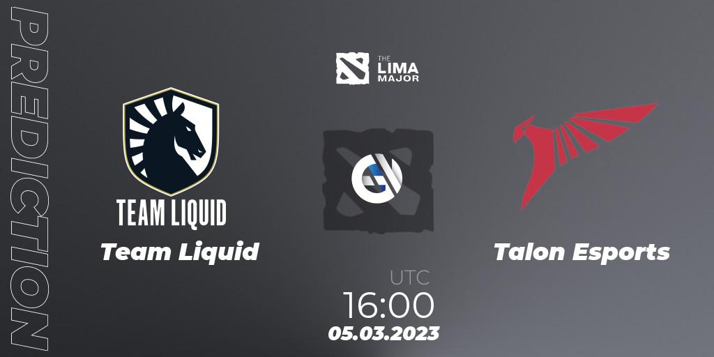 Team Liquid - Talon Esports: ennuste. 05.03.23, Dota 2, The Lima Major 2023