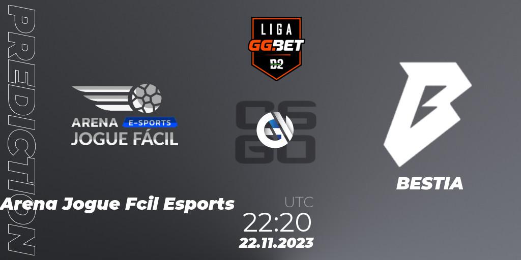  Arena Jogue Fácil Esports - BESTIA: ennuste. 22.11.2023 at 22:20, Counter-Strike (CS2), Dust2 Brasil Liga Season 2