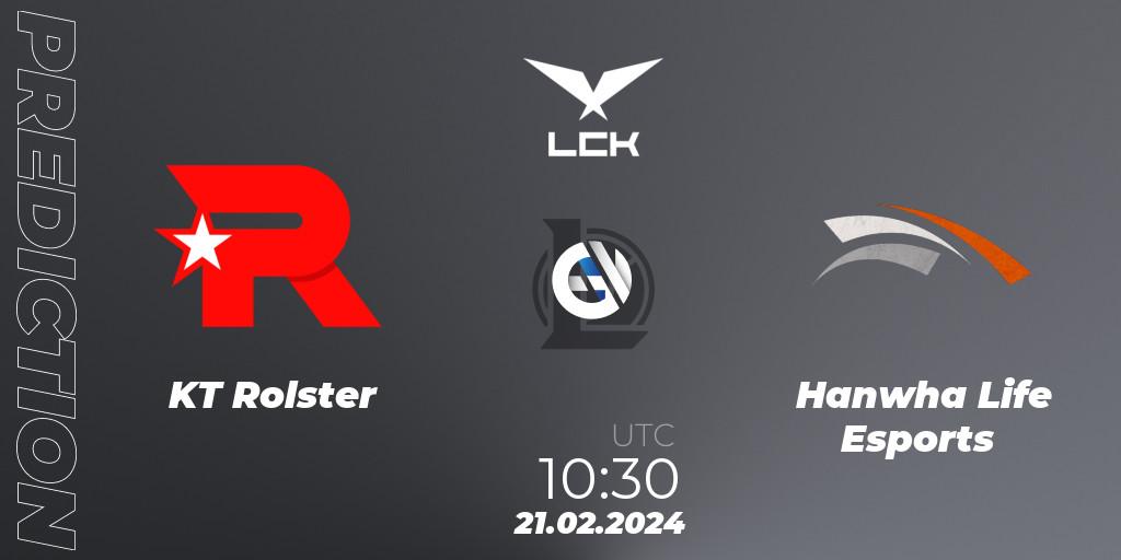 KT Rolster - Hanwha Life Esports: ennuste. 21.02.24, LoL, LCK Spring 2024 - Group Stage