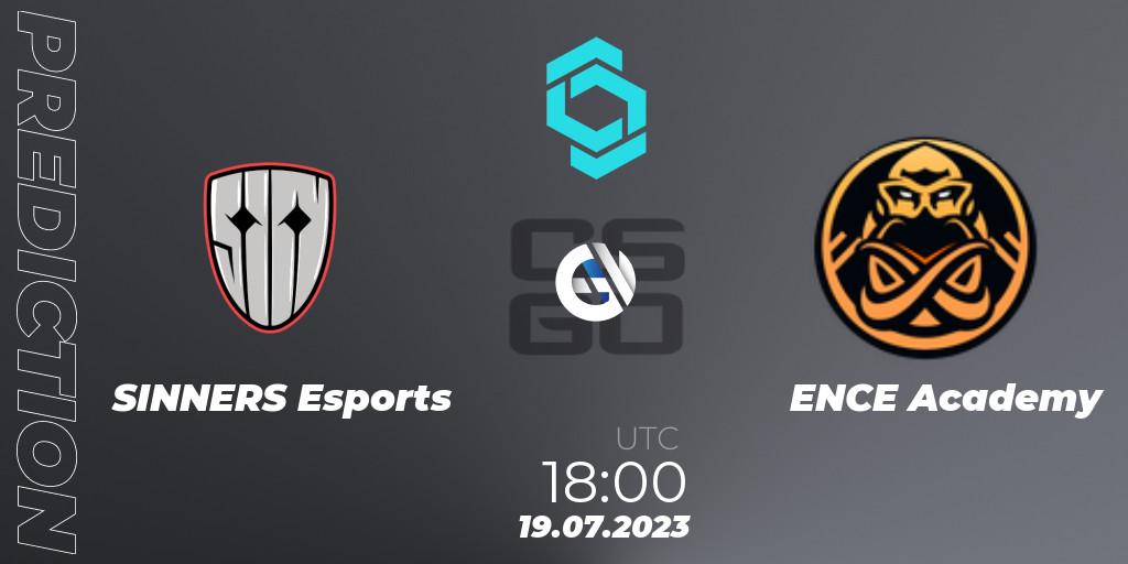 SINNERS Esports - ENCE Academy: ennuste. 19.07.2023 at 19:20, Counter-Strike (CS2), CCT North Europe Series #6