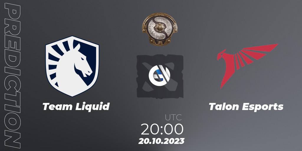 Team Liquid - Talon Esports: ennuste. 20.10.23, Dota 2, The International 2023