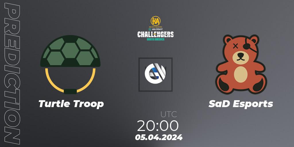 Turtle Troop - SaD Esports: ennuste. 05.04.2024 at 20:00, VALORANT, VALORANT Challengers 2024: North America Split 1