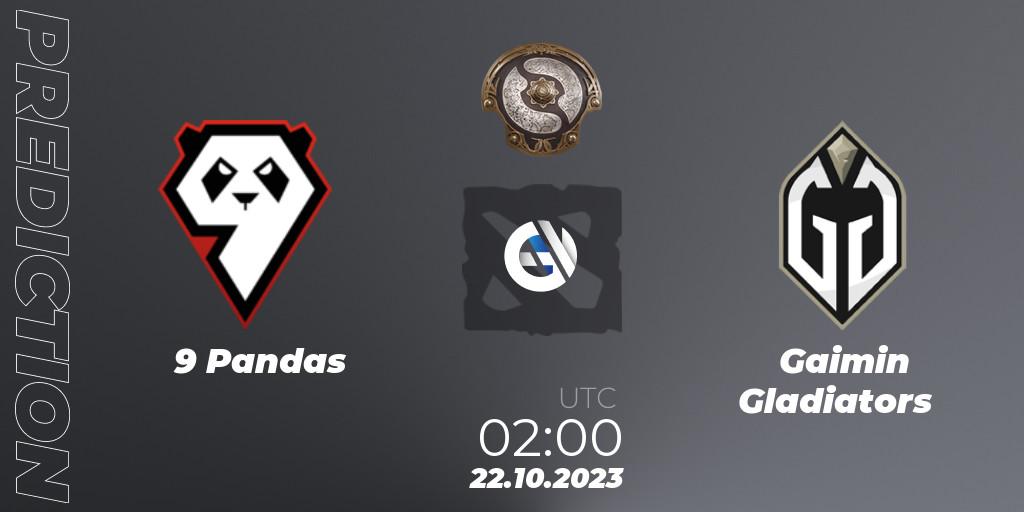 9 Pandas - Gaimin Gladiators: ennuste. 22.10.2023 at 02:05, Dota 2, The International 2023