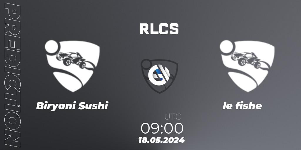 Biryani Sushi - le fishe: ennuste. 18.05.2024 at 09:00, Rocket League, RLCS 2024 - Major 2: APAC Open Qualifier 5