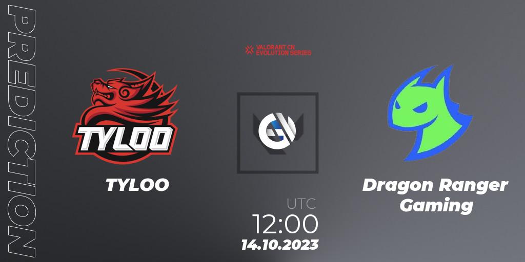 TYLOO - Dragon Ranger Gaming: ennuste. 14.10.2023 at 12:00, VALORANT, VALORANT China Evolution Series Act 2: Selection - Play-In