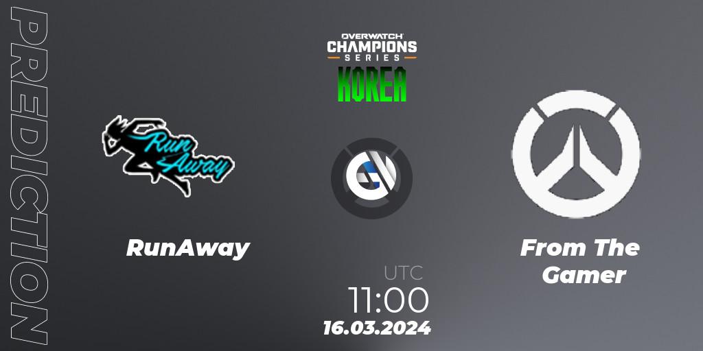RunAway - From The Gamer: ennuste. 16.03.2024 at 11:00, Overwatch, Overwatch Champions Series 2024 - Stage 1 Korea