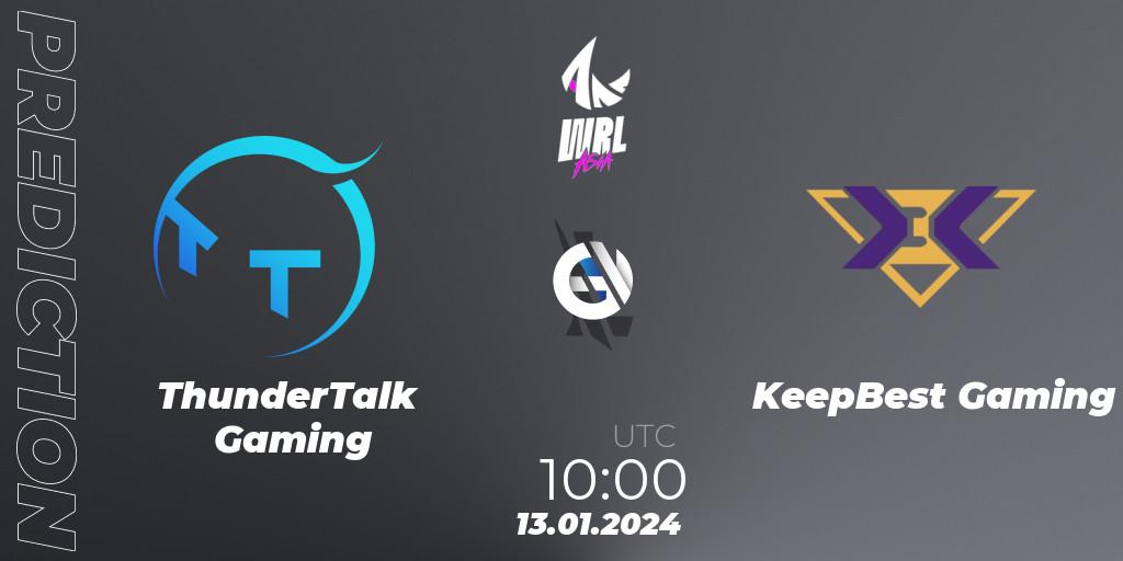 ThunderTalk Gaming - KeepBest Gaming: ennuste. 13.01.2024 at 10:00, Wild Rift, WRL Asia 2023 - Season 2: China Conference