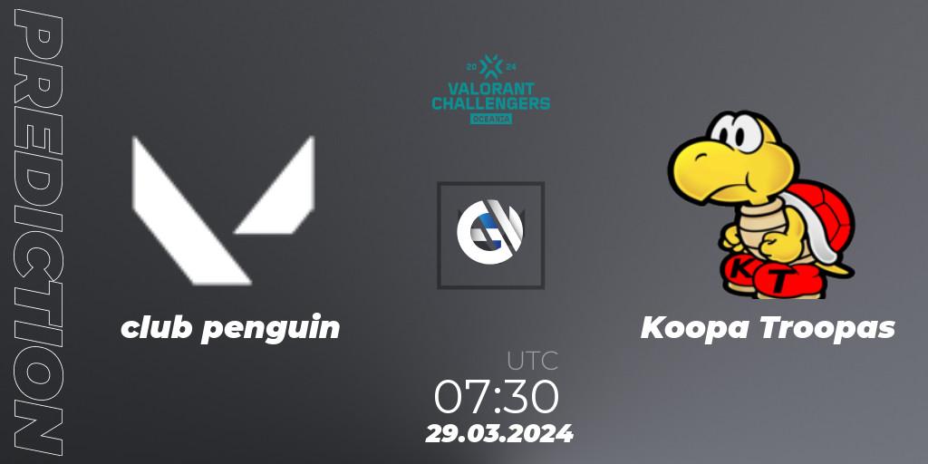club penguin - Koopa Troopas: ennuste. 29.03.2024 at 07:30, VALORANT, VALORANT Challengers 2024 Oceania: Split 1