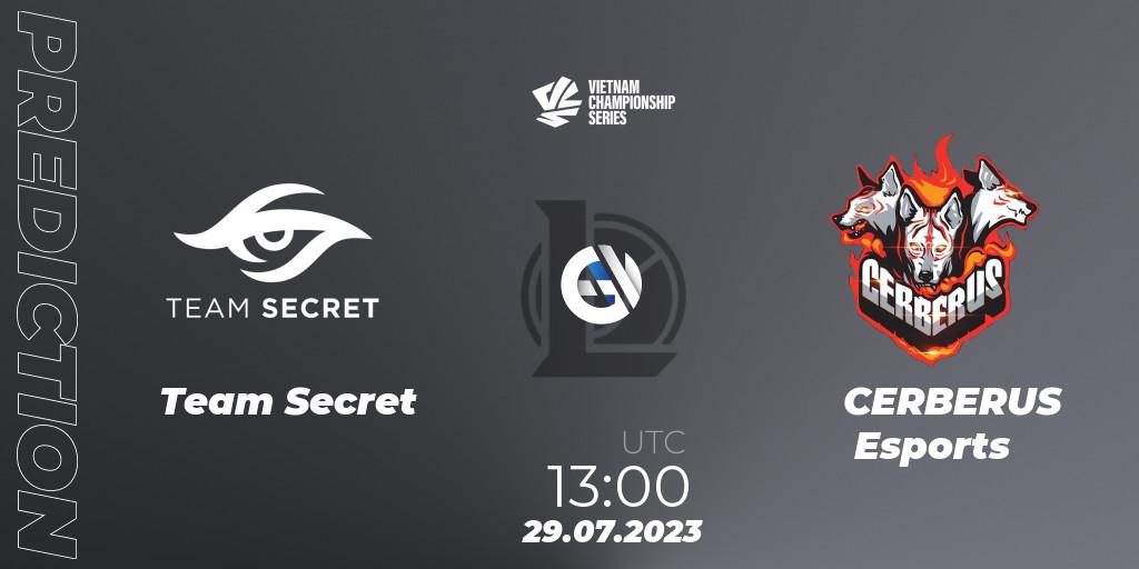 Team Secret - CERBERUS Esports: ennuste. 29.07.2023 at 13:00, LoL, VCS Dusk 2023