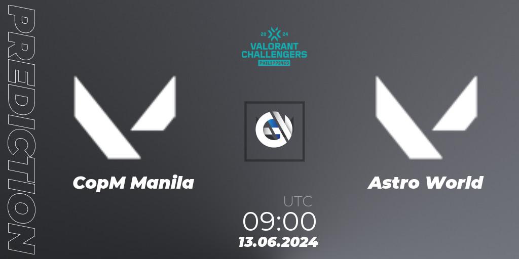 CopM Manila - Astro World: ennuste. 13.06.2024 at 09:00, VALORANT, VALORANT Challengers 2024 Philippines: Split 2