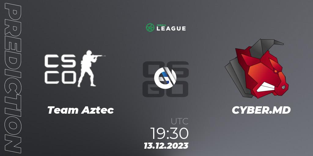 Team Aztec - CYBER.MD: ennuste. 13.12.2023 at 19:30, Counter-Strike (CS2), ESEA Season 47: Open Division - Europe