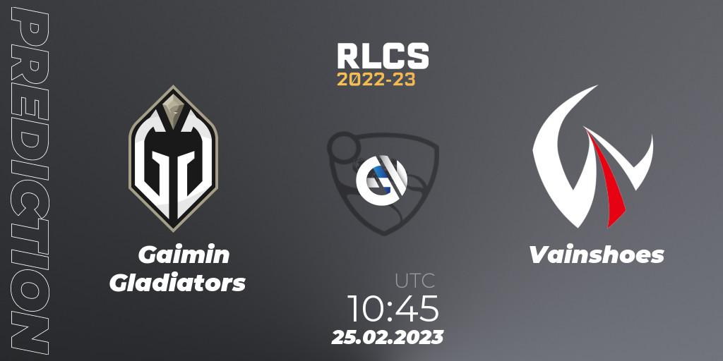 Gaimin Gladiators - Vainshoes: ennuste. 25.02.2023 at 10:45, Rocket League, RLCS 2022-23 - Winter: Asia-Pacific Regional 3 - Winter Invitational