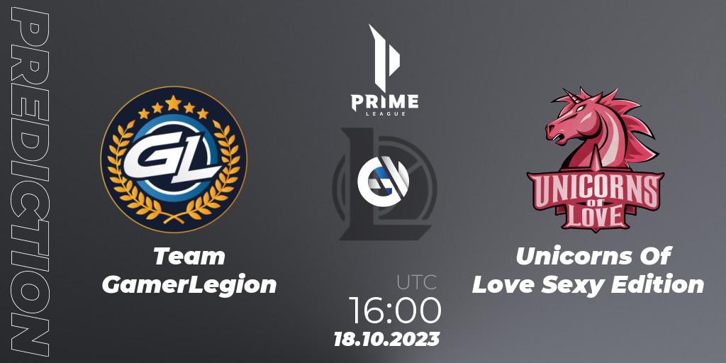 Team GamerLegion - Unicorns Of Love Sexy Edition: ennuste. 18.10.23, LoL, Prime League Pokal 2023