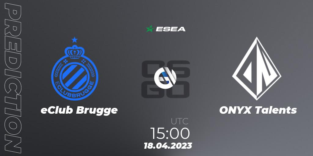 eClub Brugge - ONYX Talents: ennuste. 24.04.2023 at 17:00, Counter-Strike (CS2), ESEA Season 45: Advanced Division - Europe