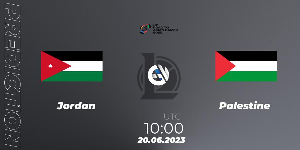Jordan - Palestine: ennuste. 20.06.2023 at 10:00, LoL, 2022 AESF Road to Asian Games - West Asia
