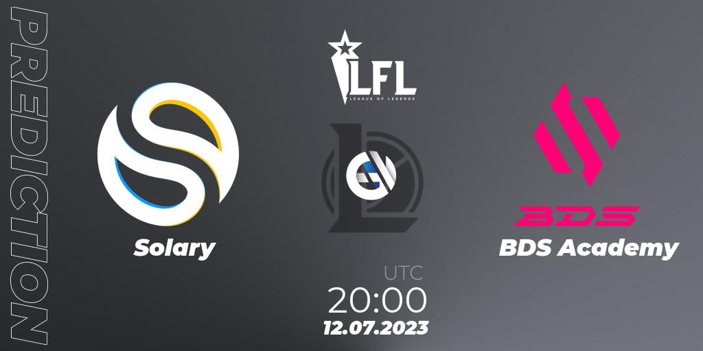 Solary - BDS Academy: ennuste. 12.07.2023 at 20:00, LoL, LFL Summer 2023 - Group Stage