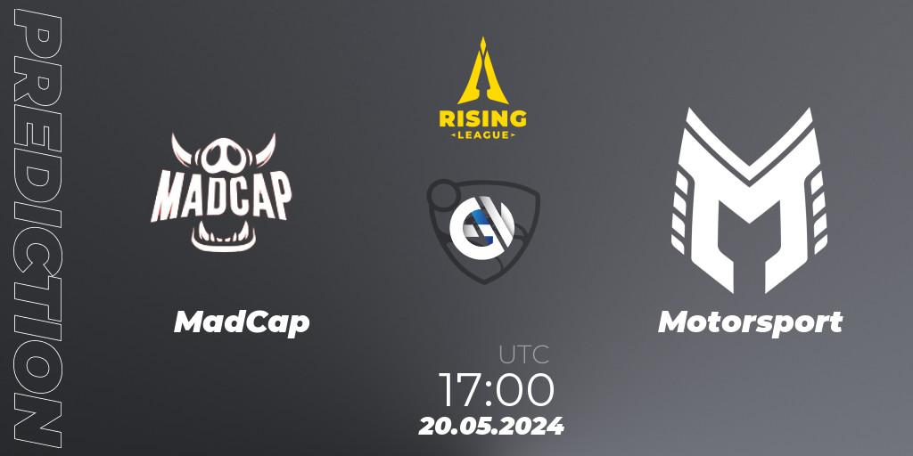 MadCap - Motorsport: ennuste. 20.05.2024 at 17:00, Rocket League, Rising League 2024 — Split 1 — Main Event