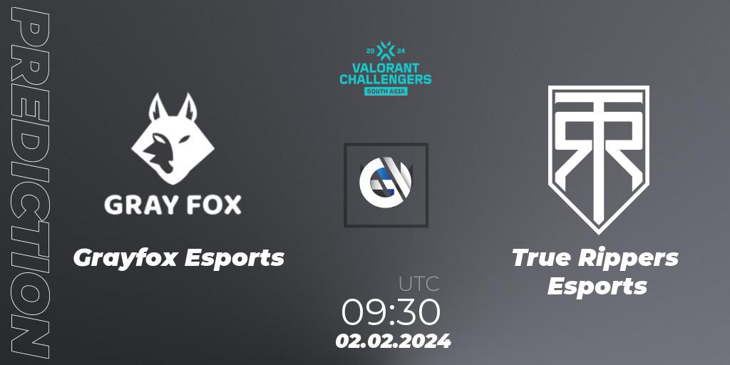 Grayfox Esports - True Rippers Esports: ennuste. 02.02.2024 at 09:30, VALORANT, VALORANT Challengers 2024: South Asia Split 1 - Cup 1