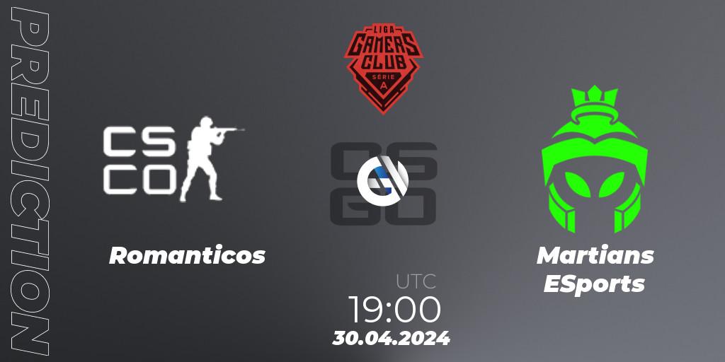 Romanticos - Martians ESports: ennuste. 30.04.2024 at 19:00, Counter-Strike (CS2), Gamers Club Liga Série A: April 2024