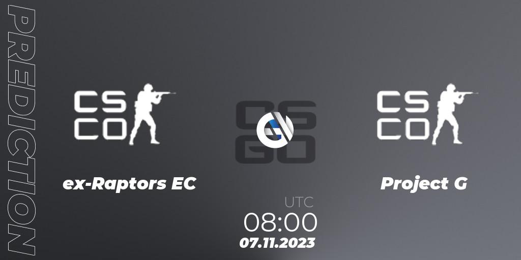 ex-Raptors EC - Project G: ennuste. 07.11.2023 at 08:00, Counter-Strike (CS2), European Pro League Season 12: Division 2