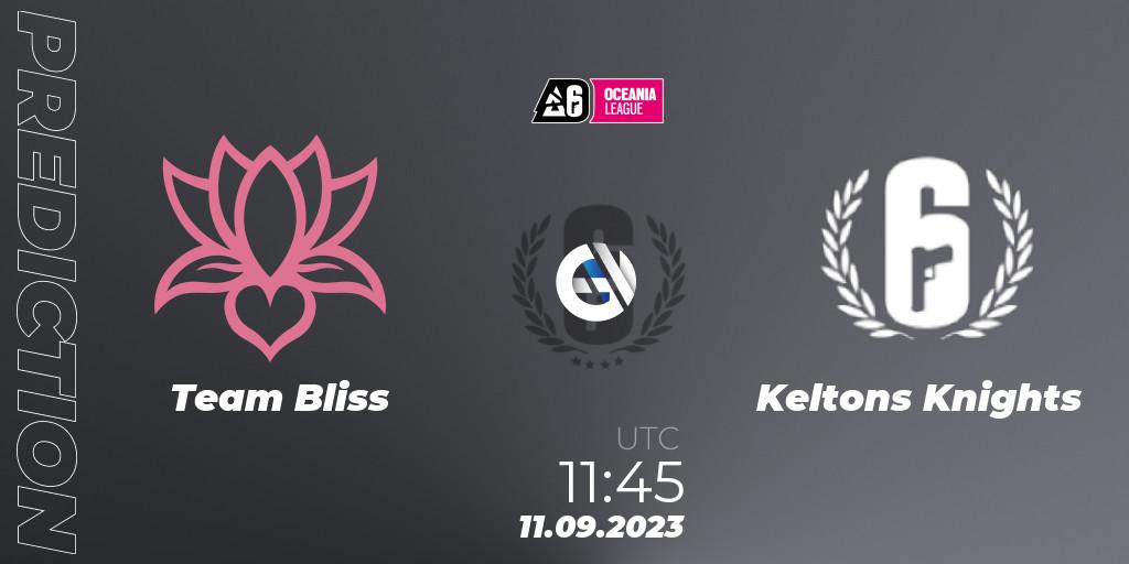 Team Bliss - Keltons Knights: ennuste. 11.09.2023 at 11:45, Rainbow Six, Oceania League 2023 - Stage 2