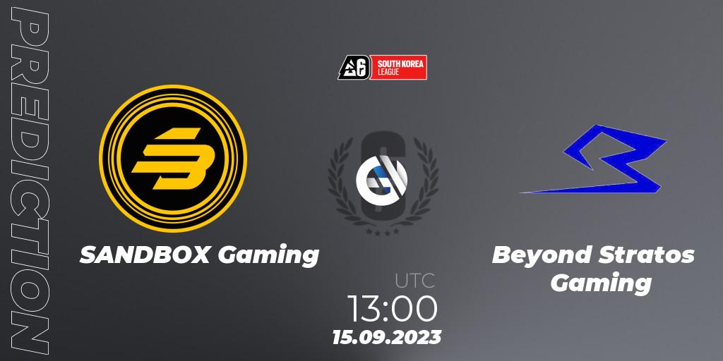 SANDBOX Gaming - Beyond Stratos Gaming: ennuste. 15.09.2023 at 13:00, Rainbow Six, South Korea League 2023 - Stage 2