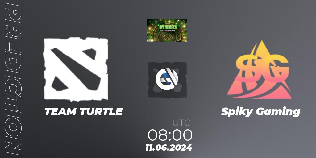 TEAM TURTLE - Spiky Gaming: ennuste. 11.06.2024 at 08:30, Dota 2, The International 2024 - China Closed Qualifier