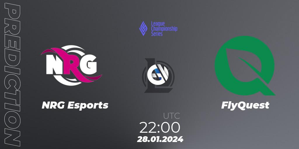 NRG Esports - FlyQuest: ennuste. 28.01.2024 at 22:00, LoL, LCS Spring 2024 - Group Stage