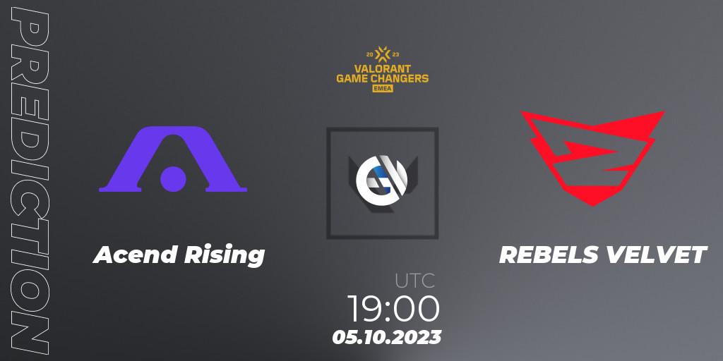 Acend Rising - REBELS VELVET: ennuste. 05.10.2023 at 19:20, VALORANT, VCT 2023: Game Changers EMEA Stage 3 - Playoffs