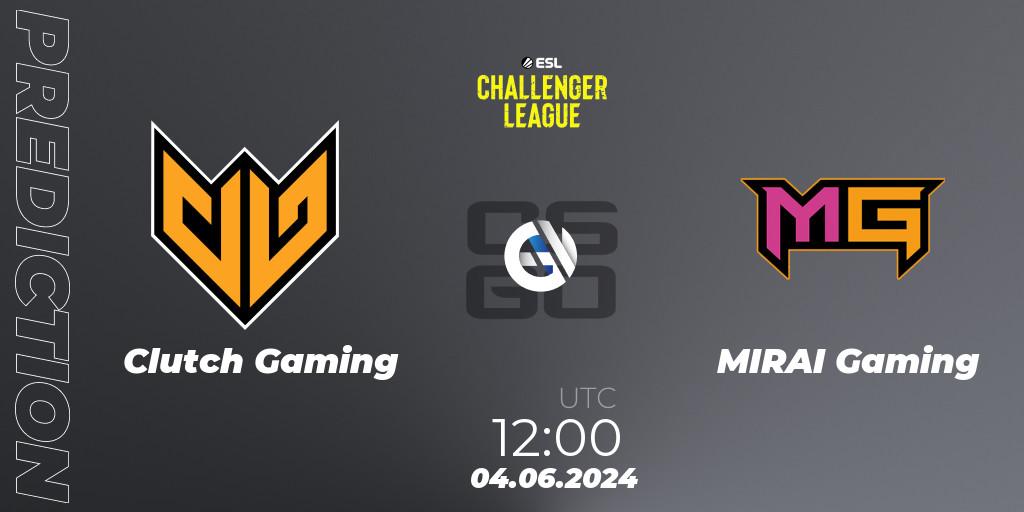 Clutch Gaming - MIRAI Gaming: ennuste. 04.06.2024 at 12:00, Counter-Strike (CS2), ESL Challenger League Season 47: Asia