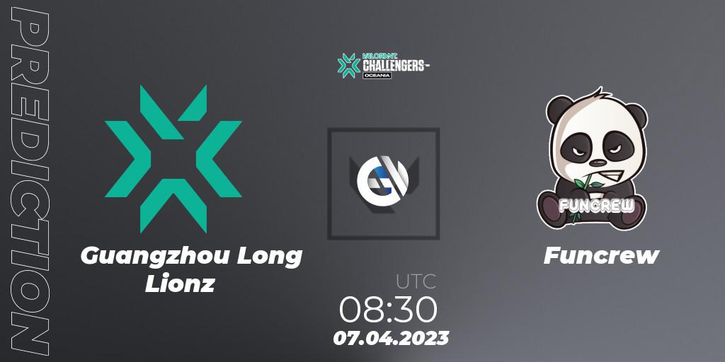 Guangzhou Long Lionz - Funcrew: ennuste. 07.04.2023 at 08:30, VALORANT, VALORANT Challengers 2023: Oceania Split 2 - Group Stage