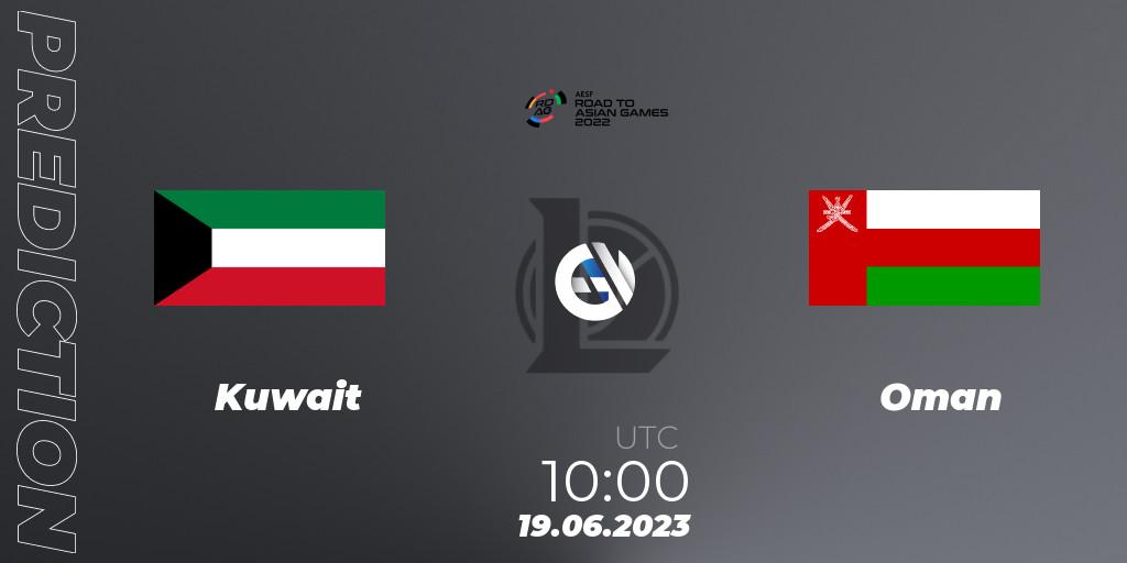 Kuwait - Oman: ennuste. 19.06.2023 at 10:00, LoL, 2022 AESF Road to Asian Games - West Asia